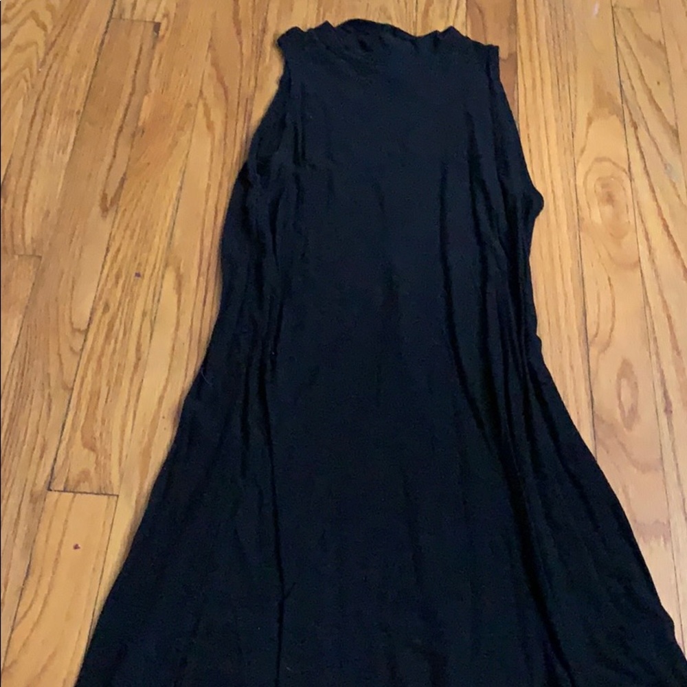 Simple High Neck Black Dress